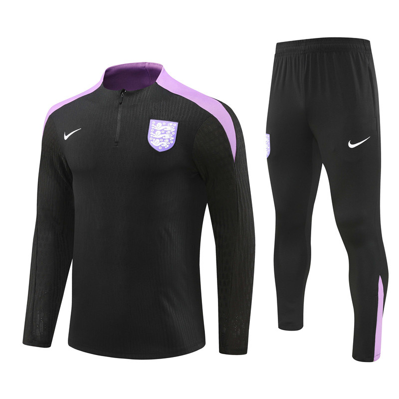 AAA Quality England 24/25 Tracksuit - Black/Purple